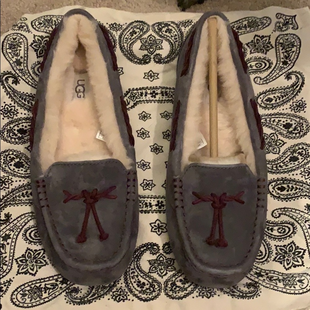 Grey wool lined brett ugg slippers